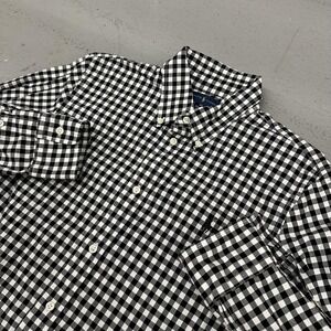 Ralph Lauren Shirt Mens XL Black Check Slim Fit Long Sleeve Button Down Casual